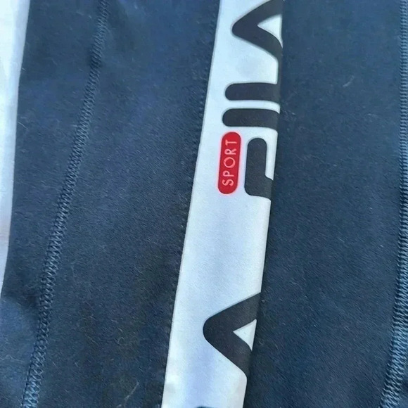 Fila Sport Womens Jacket Medium Navy Blue Red White Stripe Full Zip Active - Picture 4 of 6